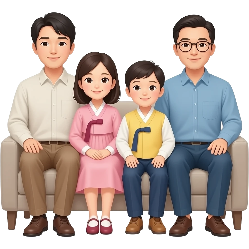 make a girl that is watching Korea family emoji