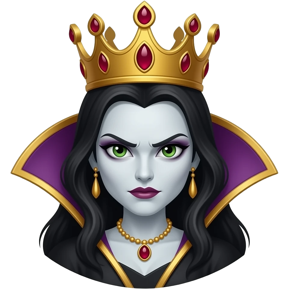 Make it look like an evil angry queen emoji