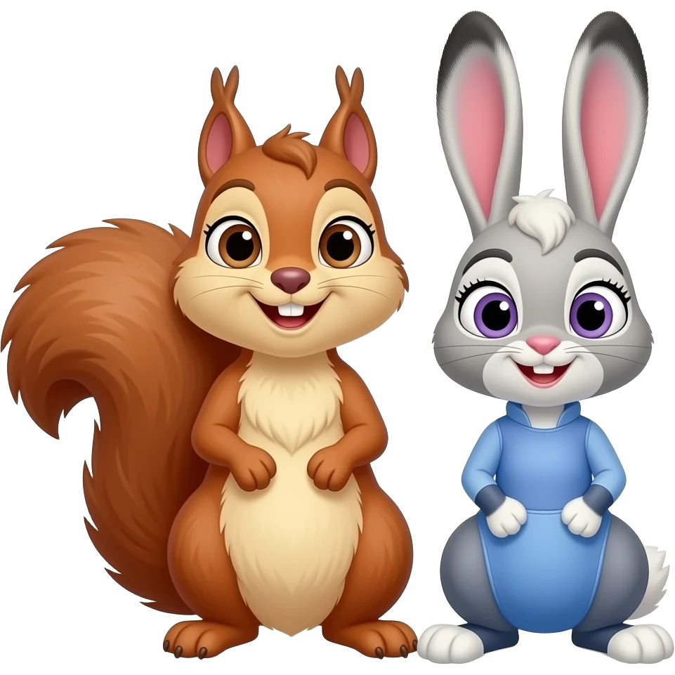 Sofia The First, Squirrel And Bunny emoji