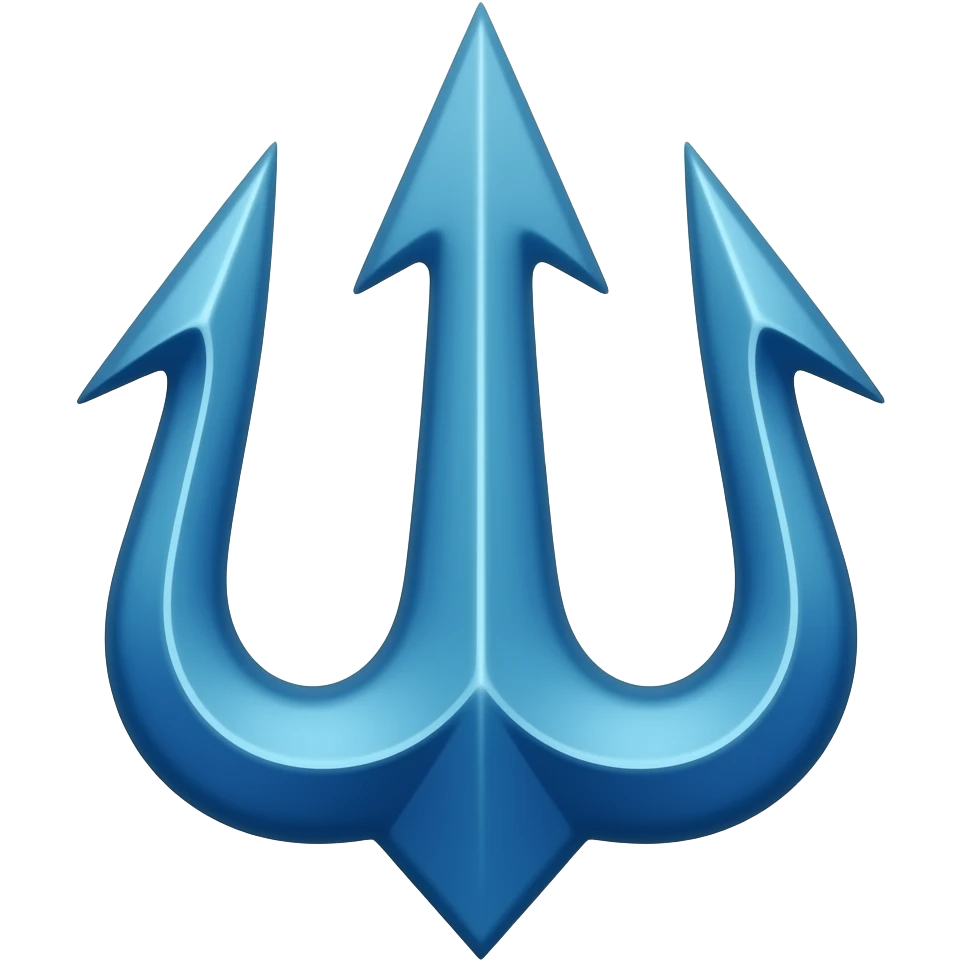 trident bleu de poseidon emoji