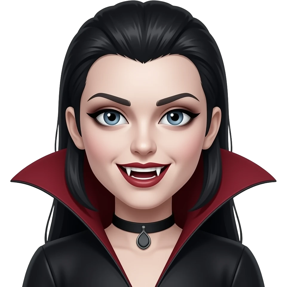 femail vampire with fangs emoji emoji
