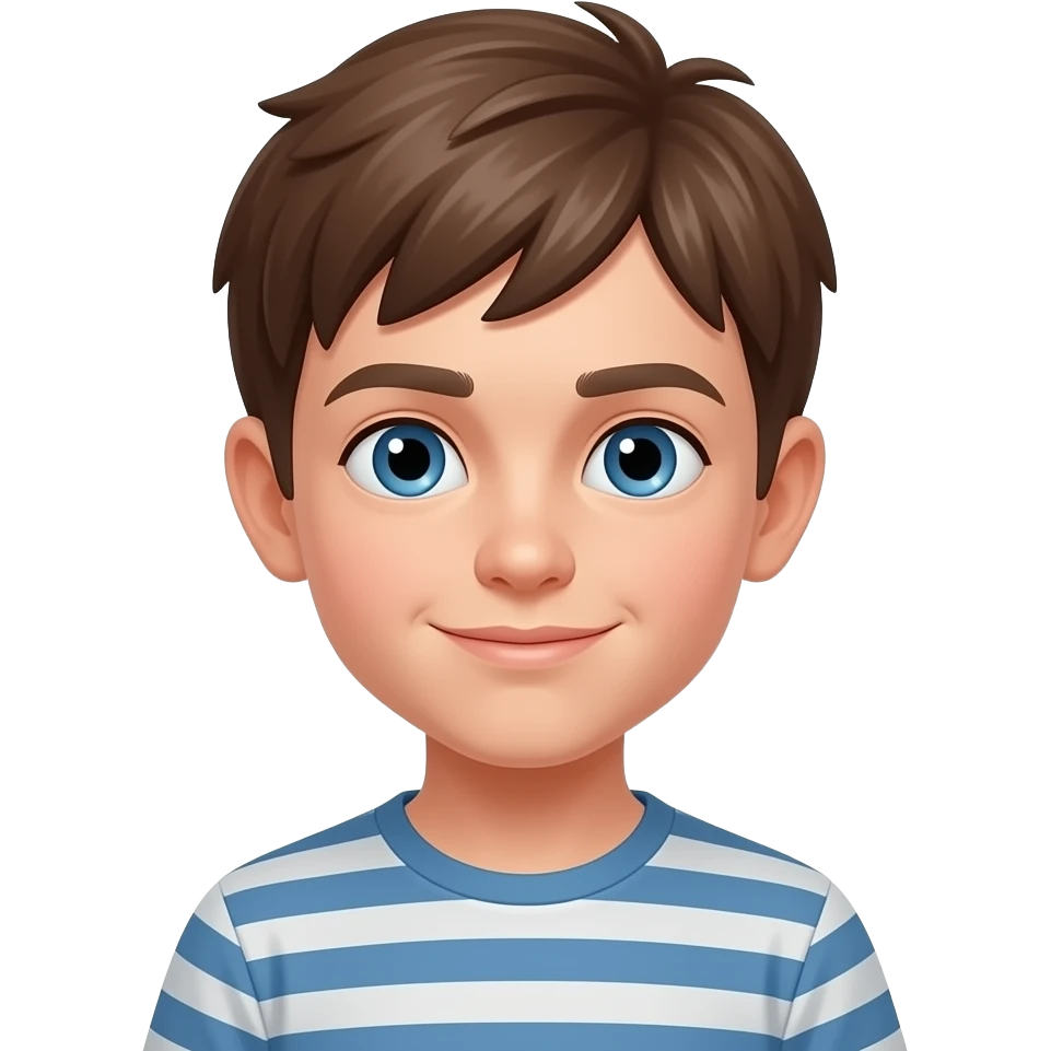 make me an emoji of jacob kravets which is 11 years old and he is white brown hair blue eyes no mustach emoji