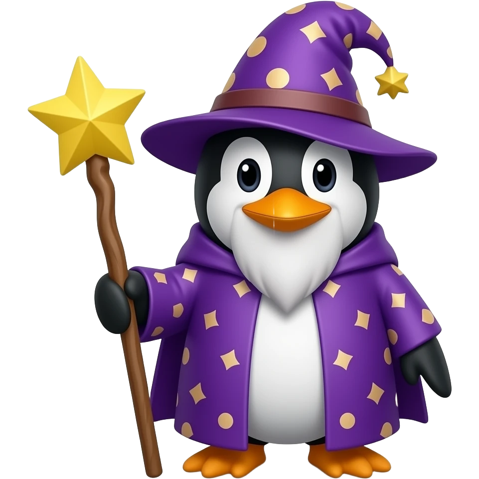 Penguin Wizard emoji