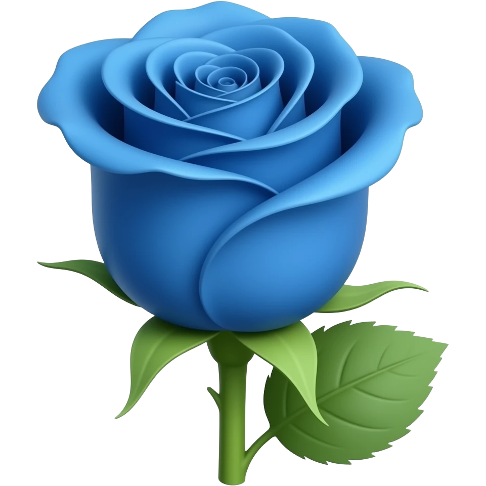 Blue rose with stem emoji