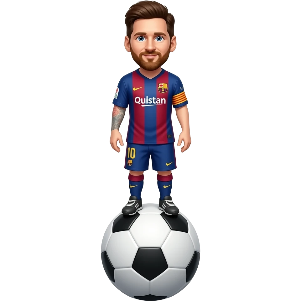 crea un emoji de messi parado encima de la pelota emoji