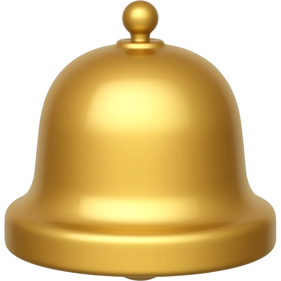 Create high-quality glossy emojis with a vibrant modern style.Make the emojis look premium, shiny, and eye-catching with bright highlights, smooth gradients, soft reflections, and glowing details. bell emoji emoji