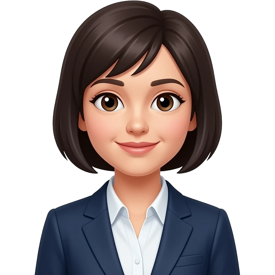 숏컷헤어의 커리어우먼이 주식하고 있는 모습 emoji