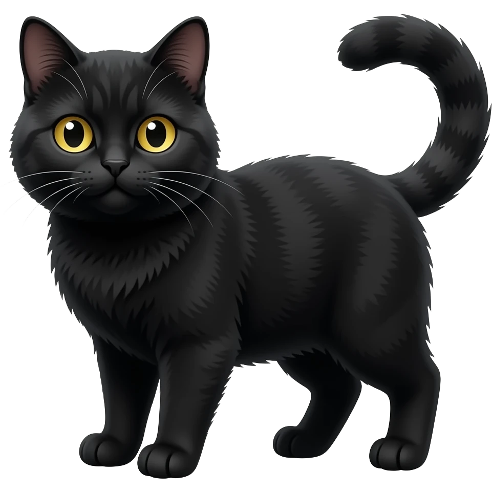black Scottish Fold cat programmer emoji | AI Emoji Generator