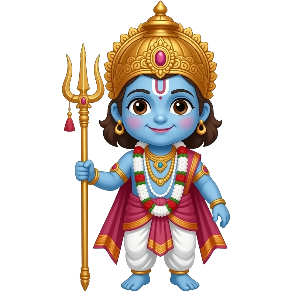 Murugan childlike  with trident emoji