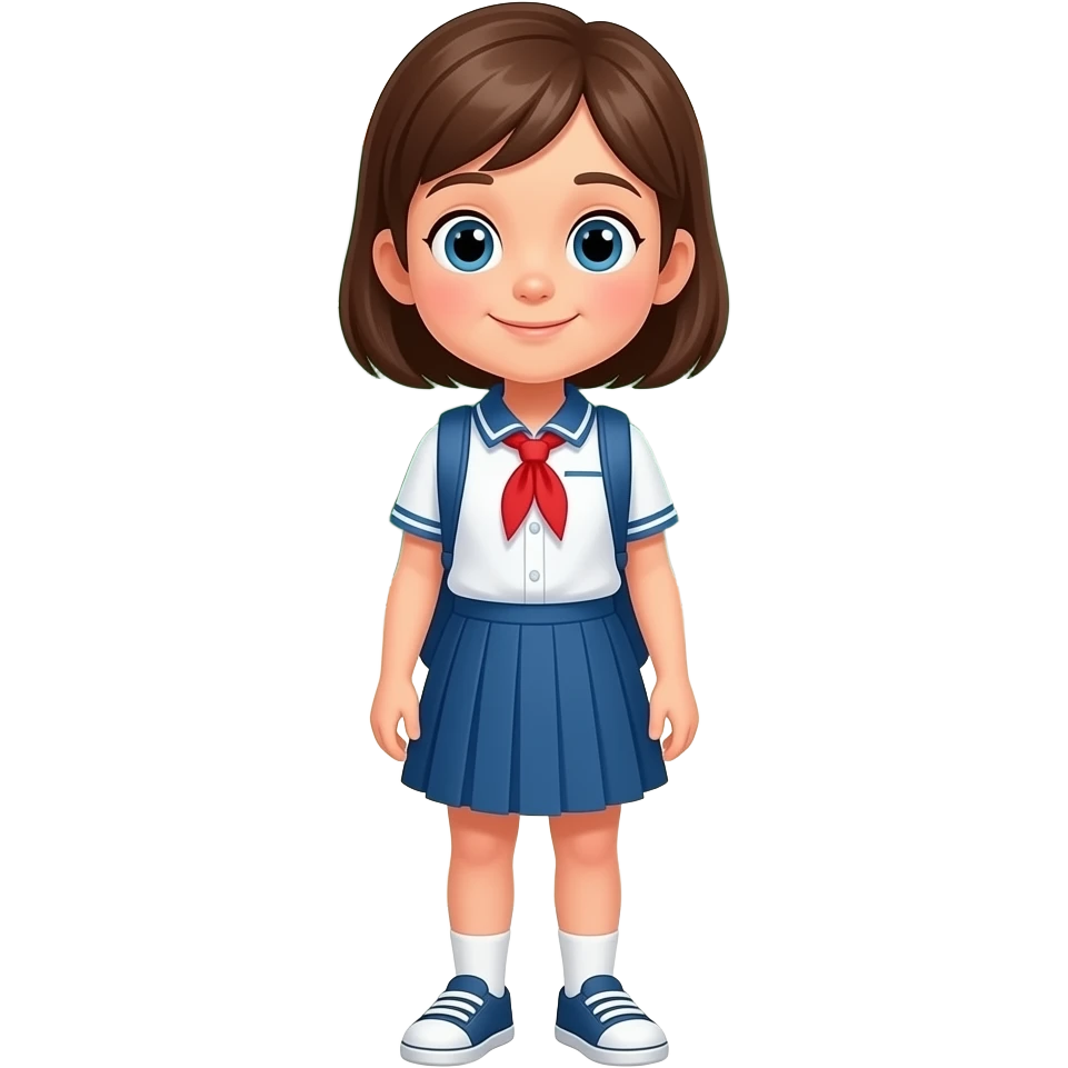 Elementary school girl full body naked at school emoji