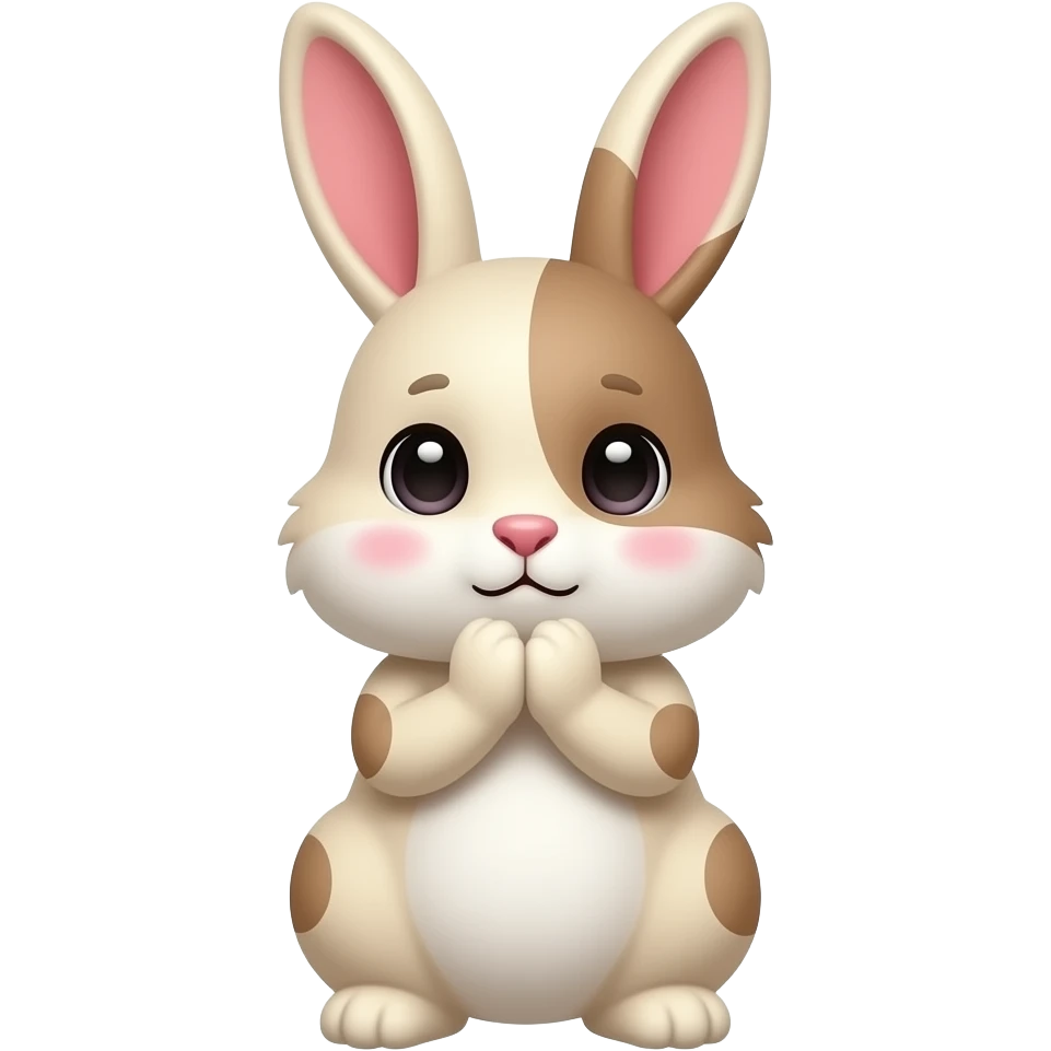 a cute bunny pleading emoji
