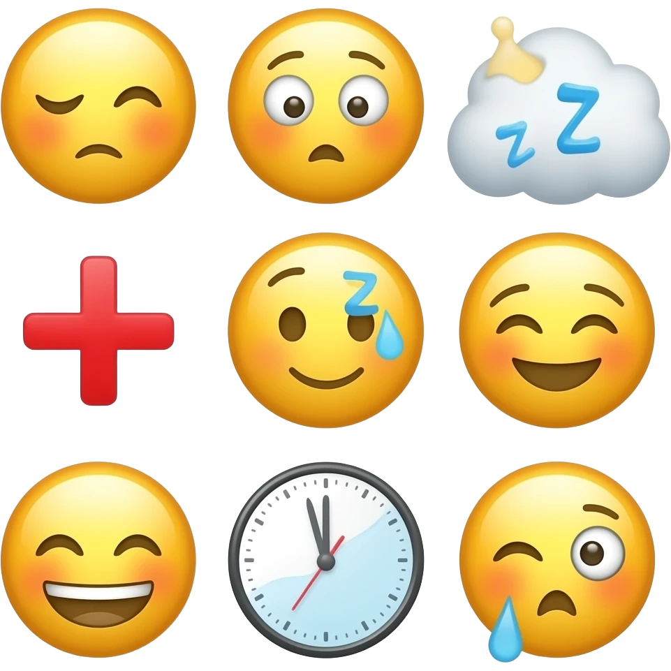 🆕️+👶+🍼+💤+⏰️+🔁+🤪 emoji