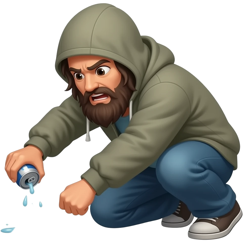 homeless fighting over cans emoji