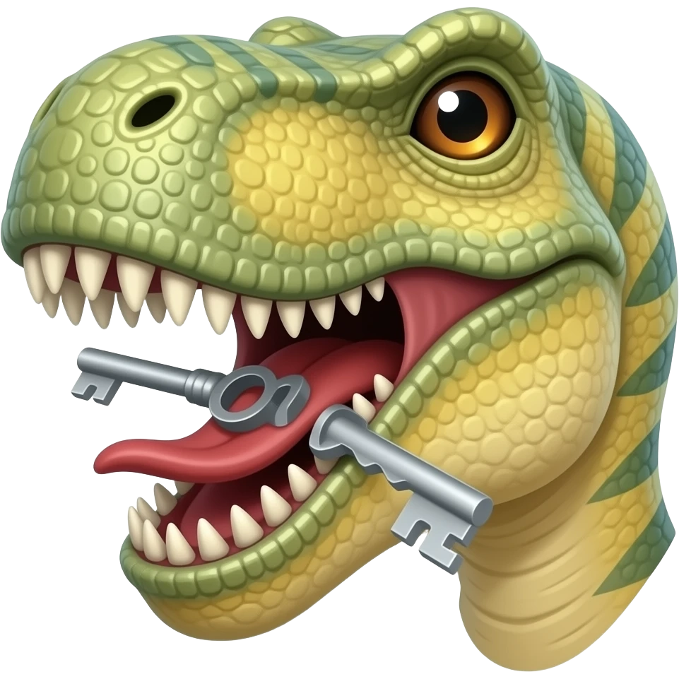 dinosaur glava mu ključa od besa emoji
