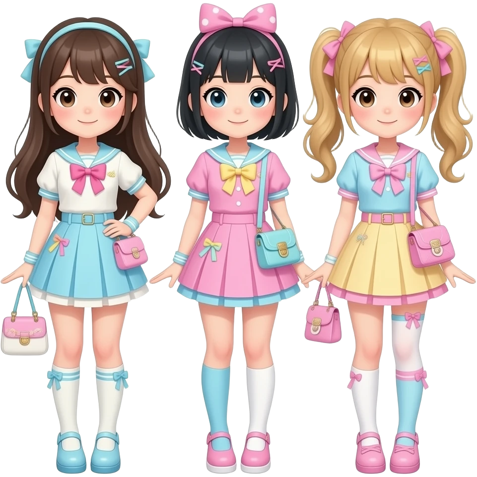 japan Kawaii fashion girls emoji