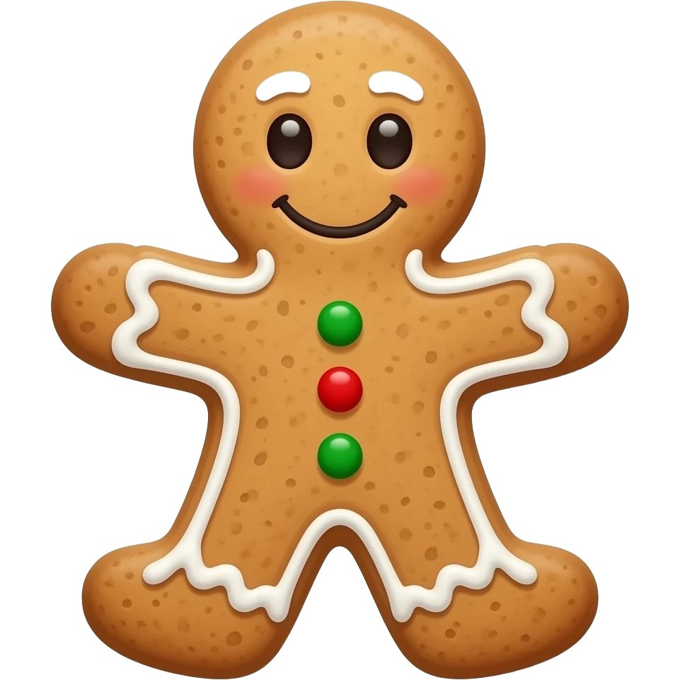 Christmas cookie with arms and legs emoji