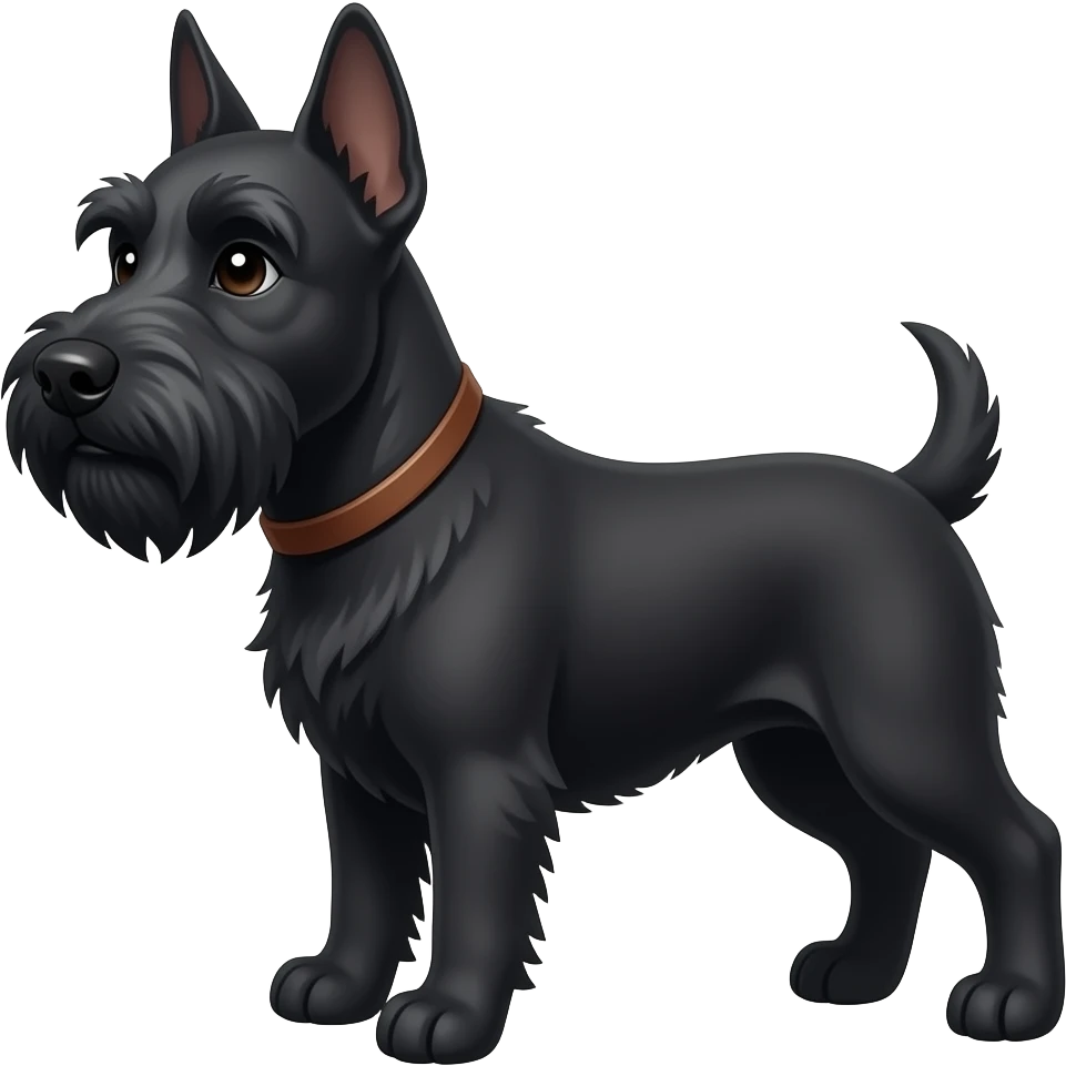 black schnauzer dog with short ears and very short tail emoji