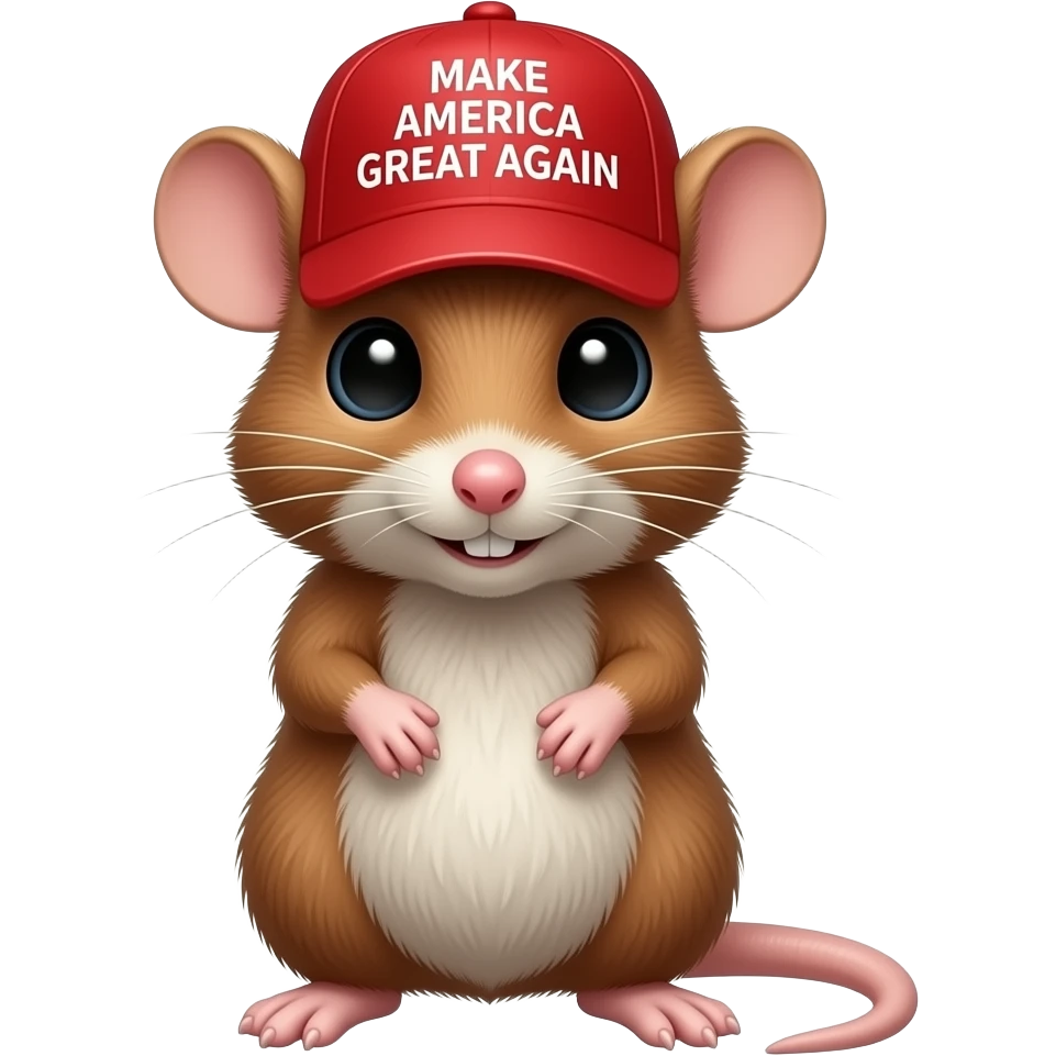 Rat with a red “Make America Great Again” hat emoji