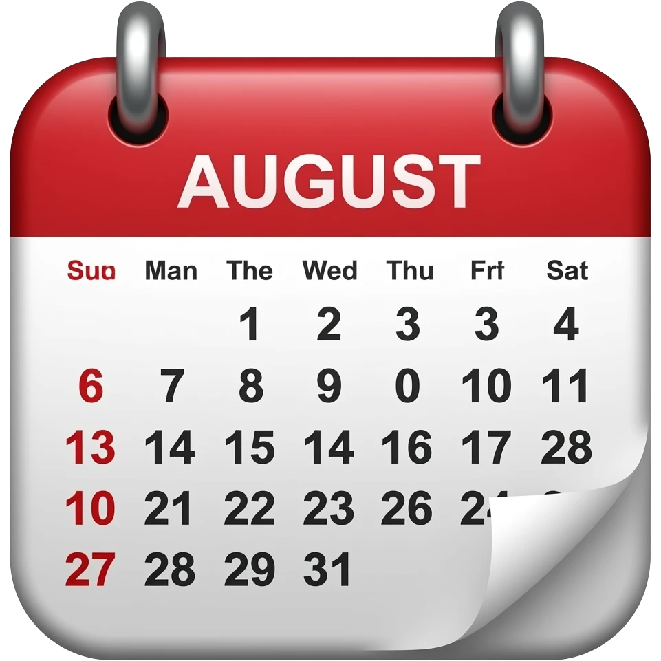august 3 calendar emoji