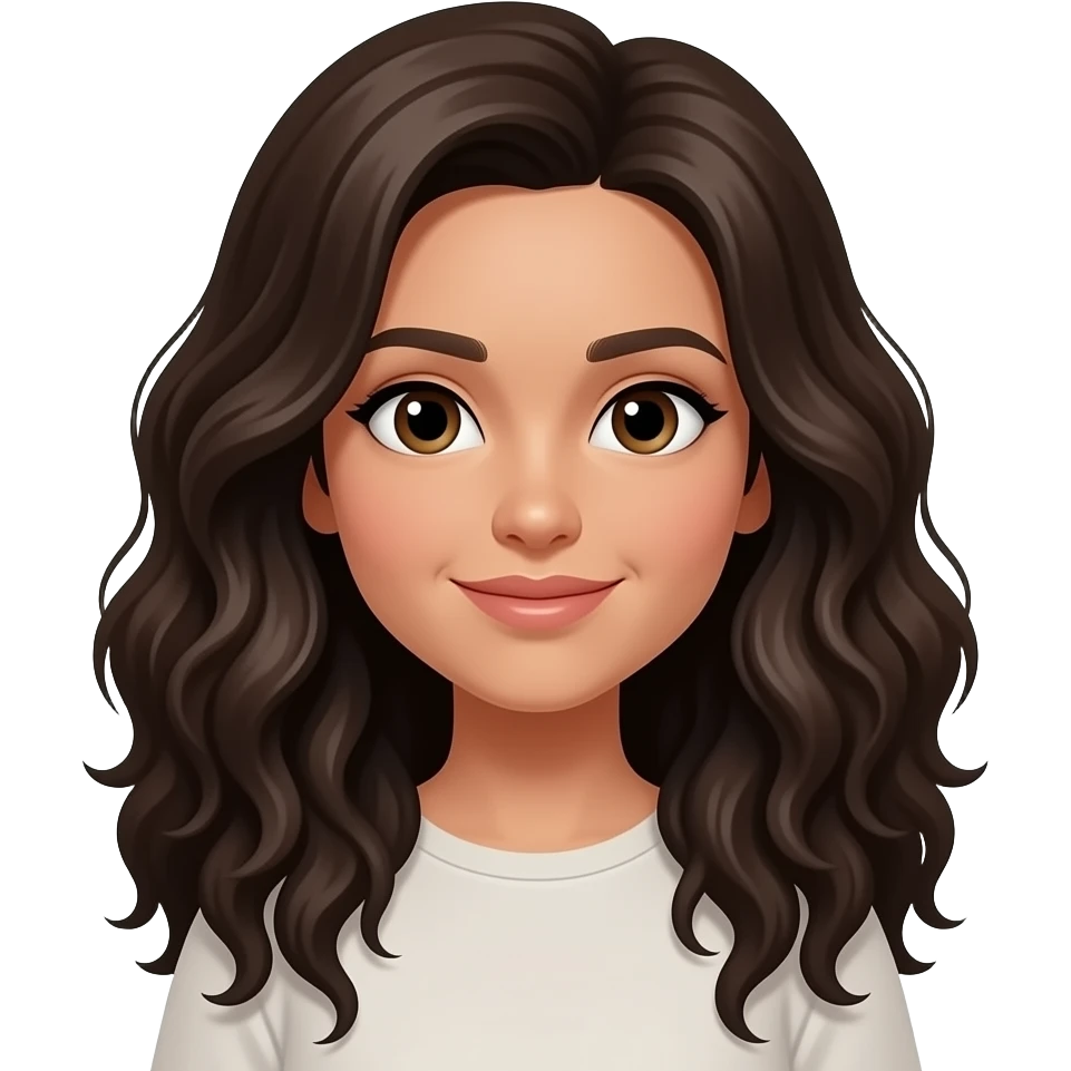 Dark curly hair long emoji