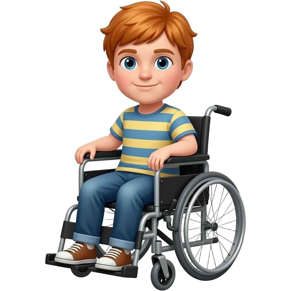 Make a down syndrome ginger in a wheelchair emoji