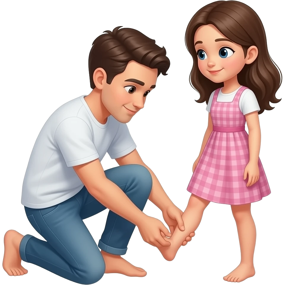 Une personne qui masse les pieds d'une fille emoji