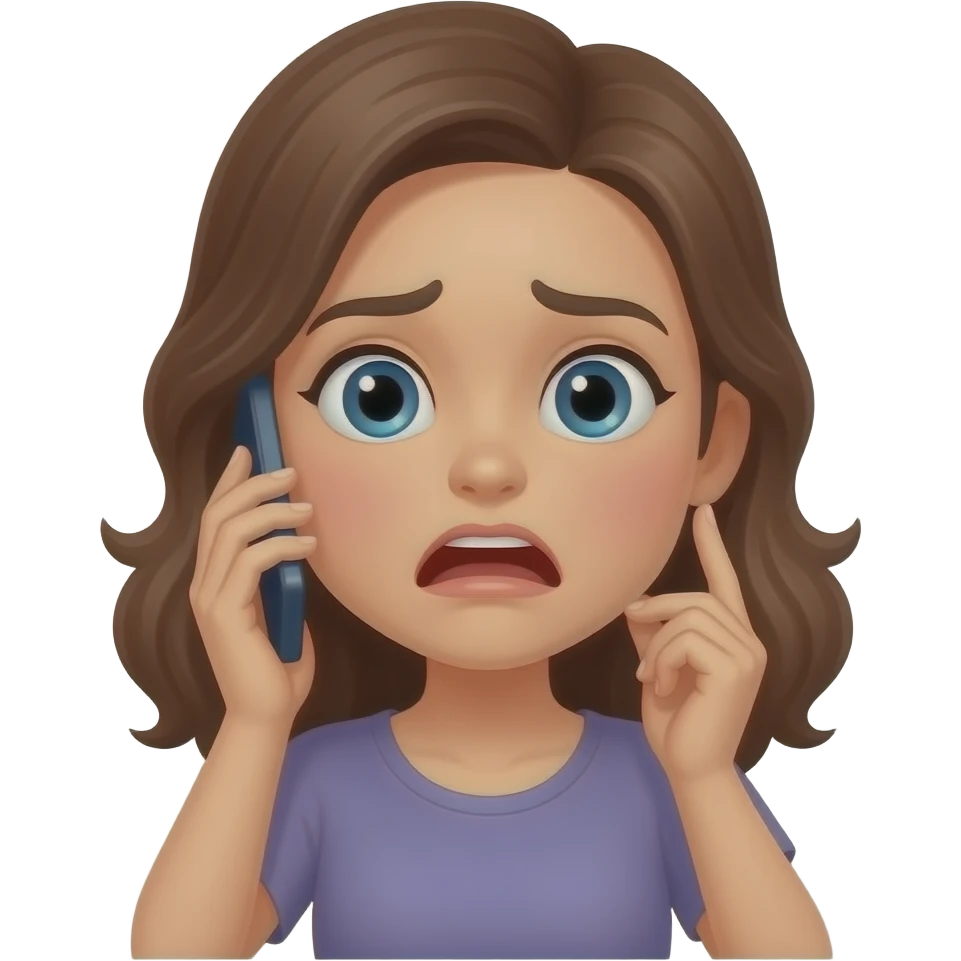 Женщина с телефоном в панике emoji