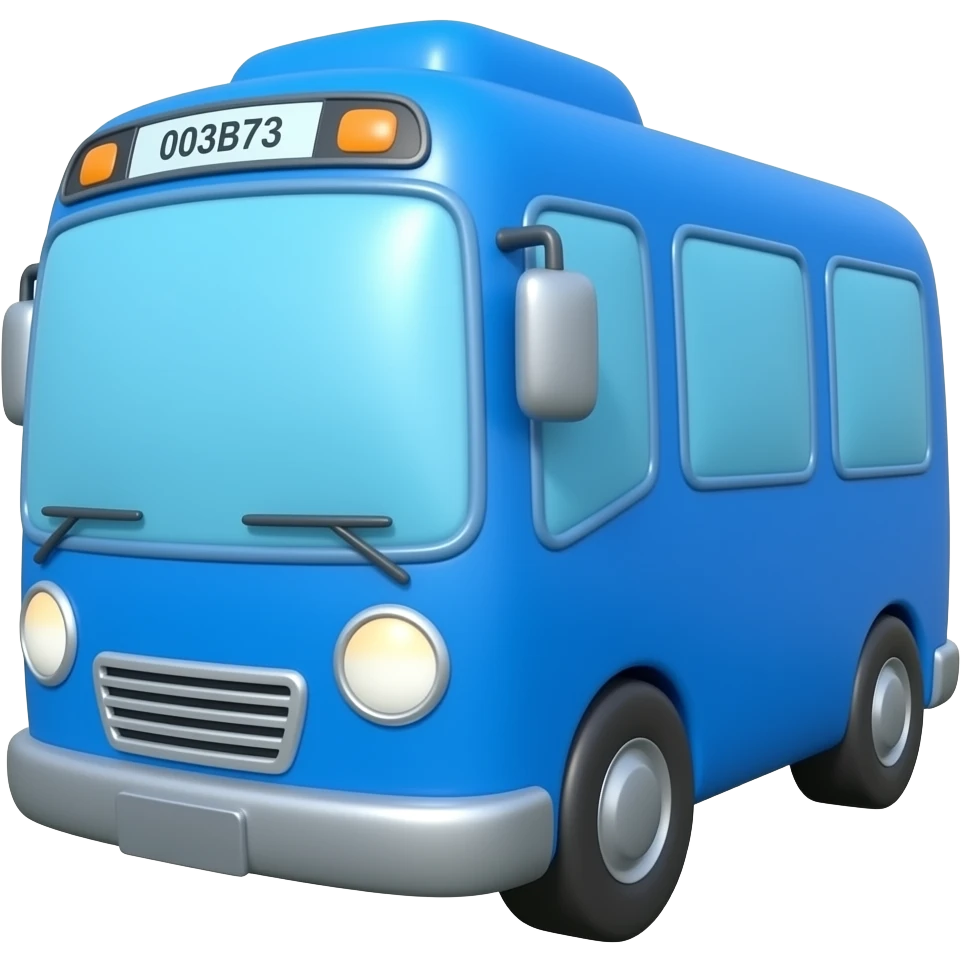 inflatable bus 3d color 003B73 emoji