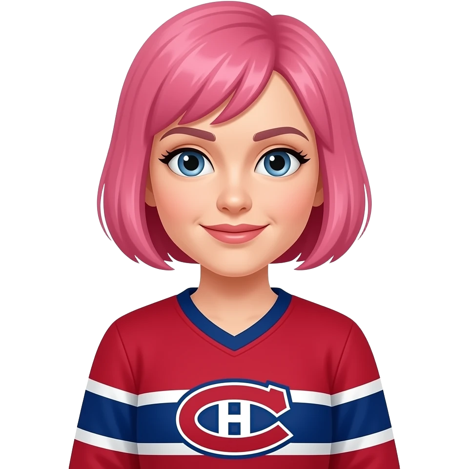 short pink hair canadiens jersey emoji