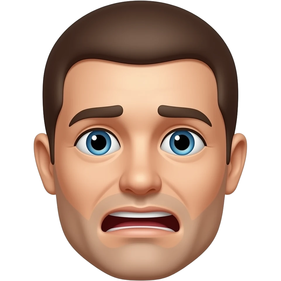 A close-up of someone's head, looking relieved, like a "phew!" expression. emoji