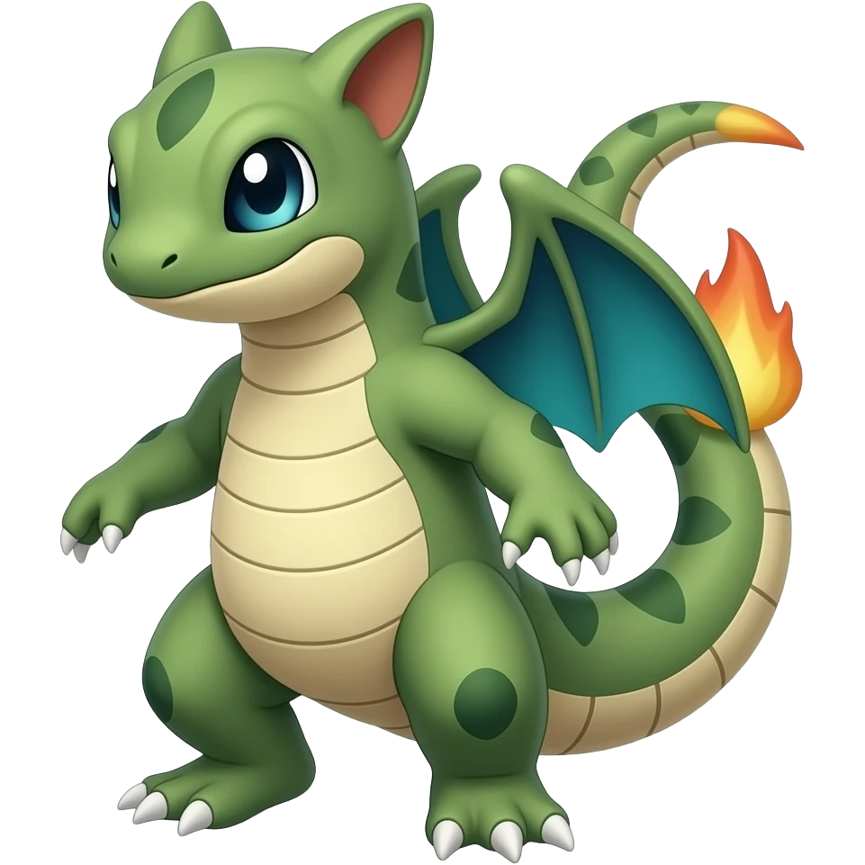 Lizard-Kecleon-Axew-Charmeleon-Exveemon-Fakémon-hybrid, full body emoji