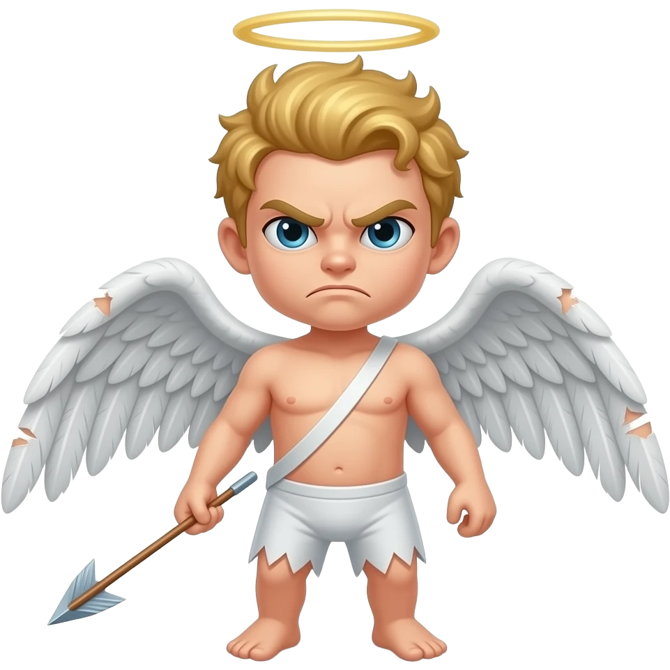 Grumpy cupid emoji