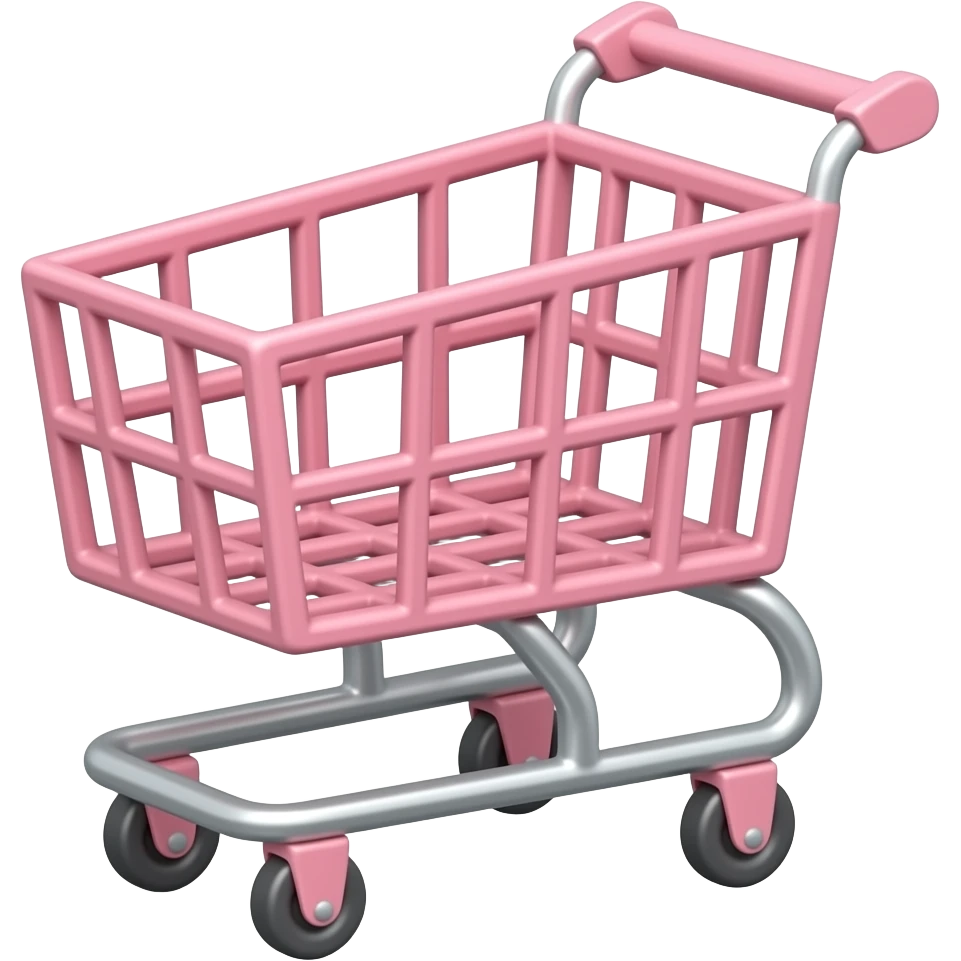 carrinho de compras rosa emoji