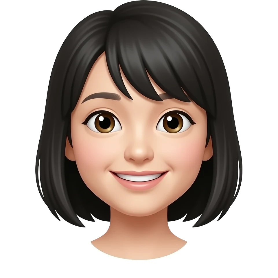 a japanese girl's head is smiling emoji