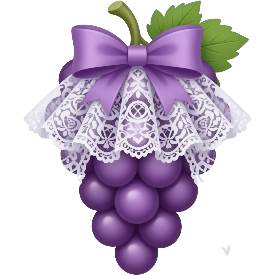 grape pattern purple bow lace coquette bow emoji