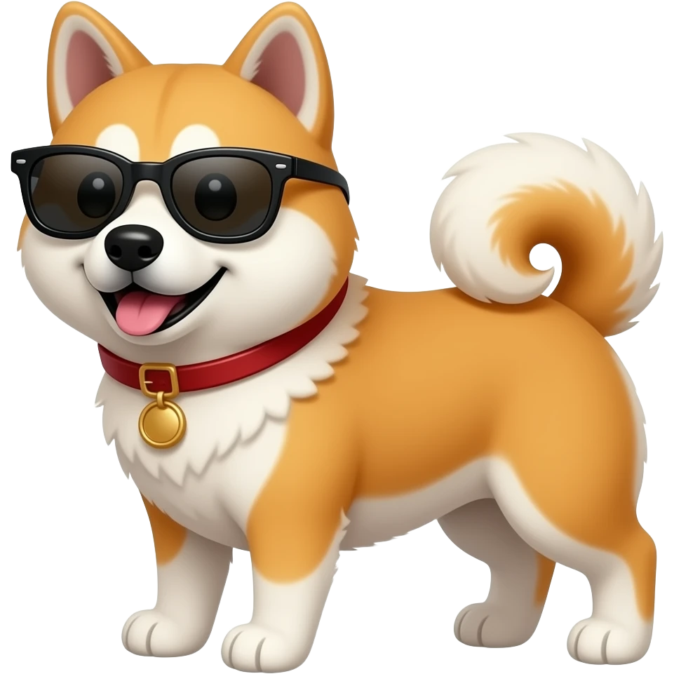 cane akita con occhiali da sole emoji