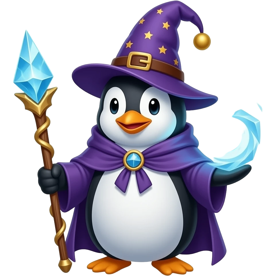 Penguin Wizard emoji