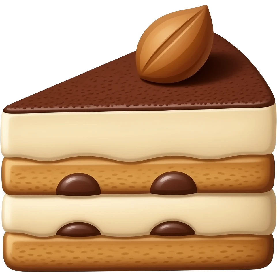 Tiramisu without toppings just coco powder spread in straight emoji