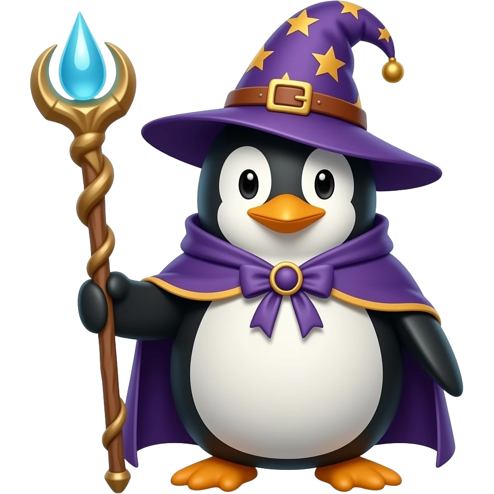 Penguin Wizard emoji