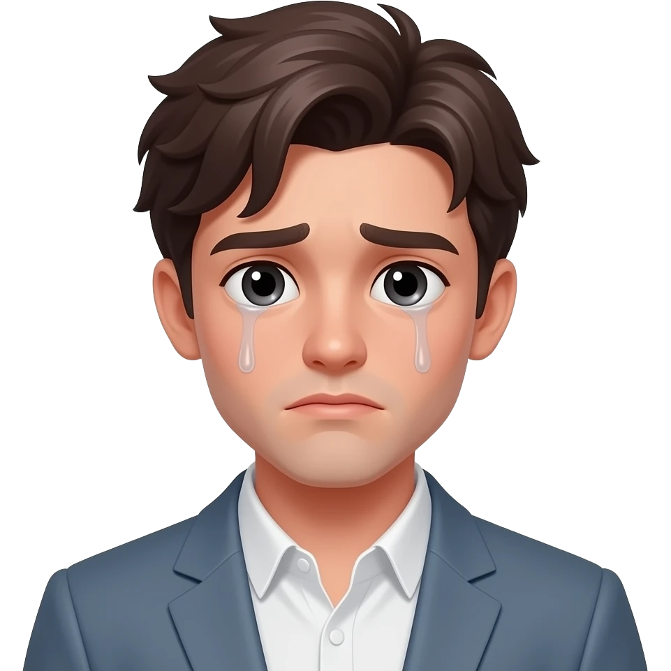 handsome young romantic guy sad emoji