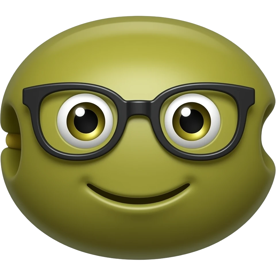 olive with glasses emoji