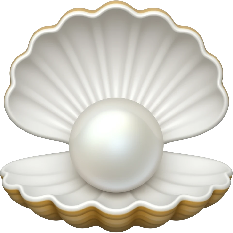pearl in shell which is opened emoji