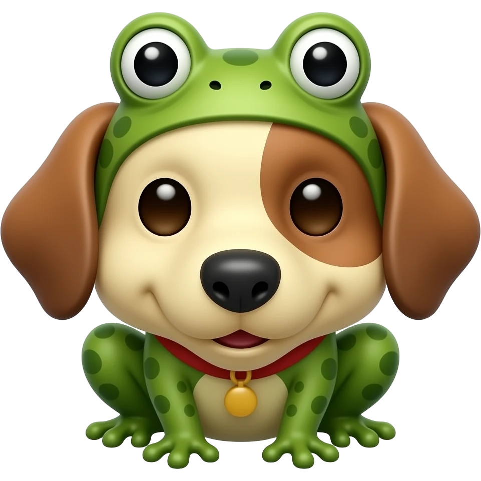 An icon that combines a frog and a dog. emoji
