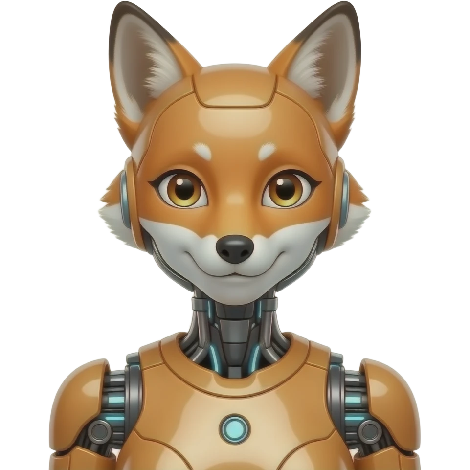 A humanoid robot female fox emoji