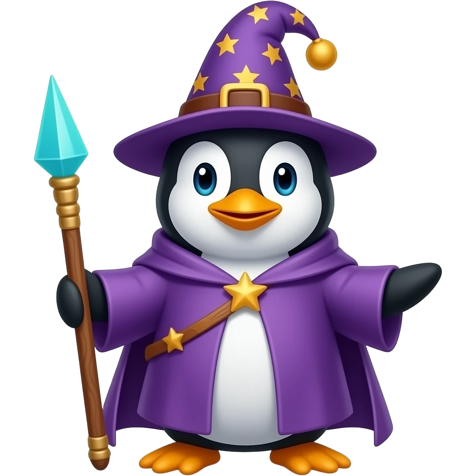 Penguin Wizard emoji