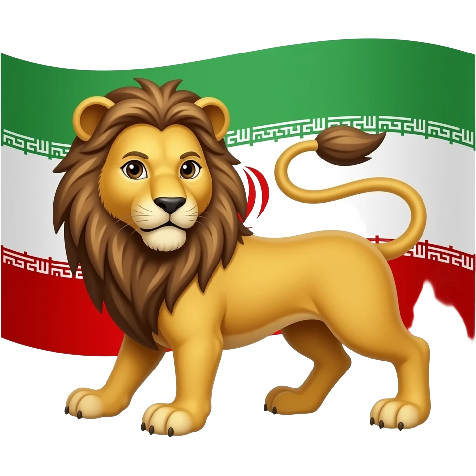 پرچم شیر و خورشید ایران emoji
