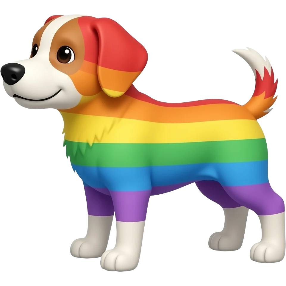 Make rainbow dog emoji