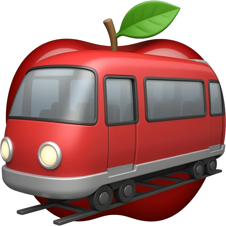 Apple emoji style red train emoji