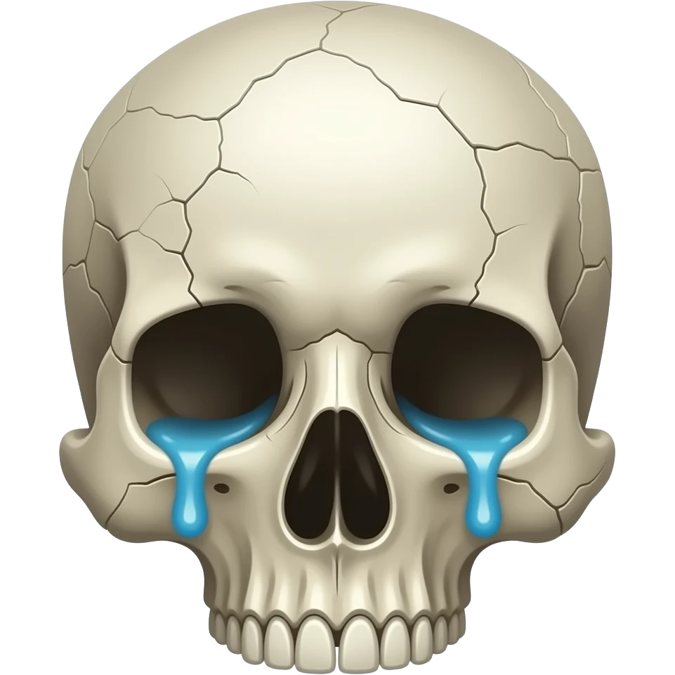 Skull crying emoji
