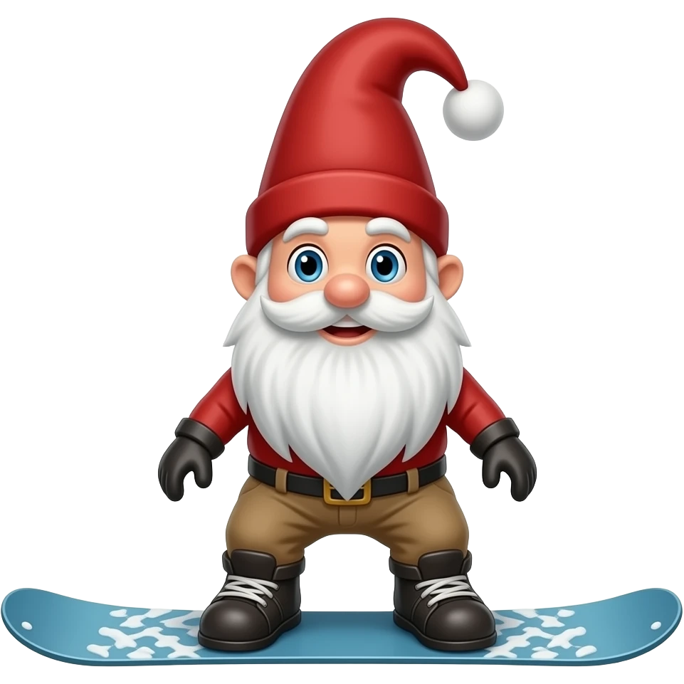 Gnome on a snowboard emoji